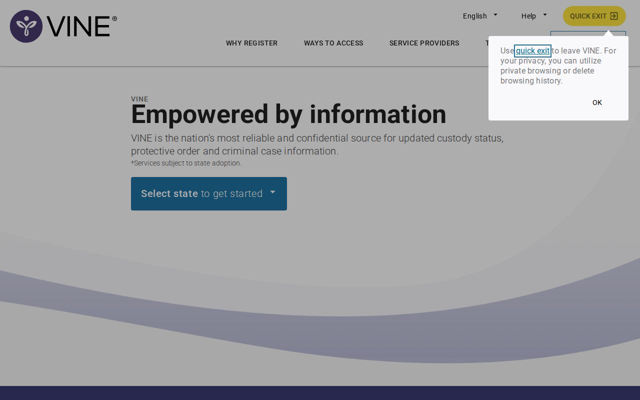 Virginia Beach VINELink inmate release check search screen